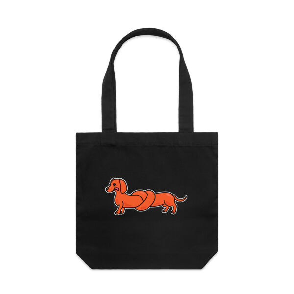 Sausage Dog - Pretzel Tan - AS Colour - Canvas Tote 'Carrie' Bag  Thumbnail