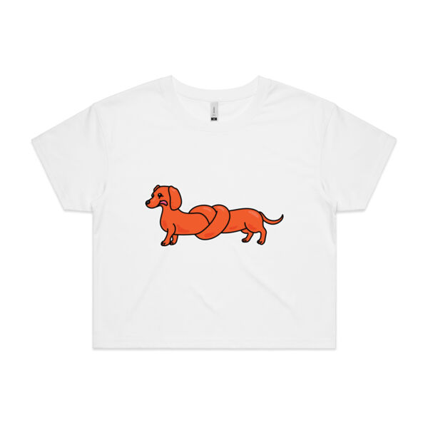 Sausage Dog - Pretzel Tan - AS Colour - Women's Crop Tee Thumbnail