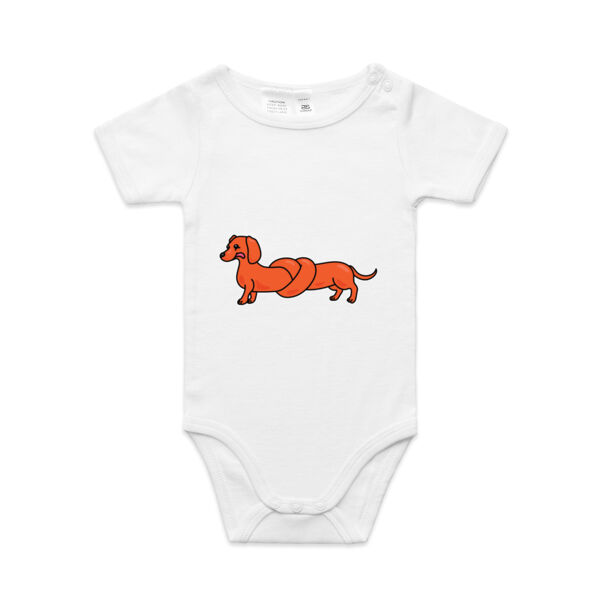 Sausage Dog - Pretzel Tan - AS Colour - Baby 'Mini-me' Onesie Romper Thumbnail