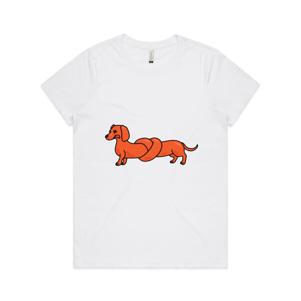 Sausage Dog - Pretzel Tan - AS Colour - Women's  Maple ORGANIC Tee Thumbnail