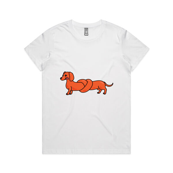 Sausage Dog - Pretzel Tan - AS Colour - Women's Maple Tee Thumbnail