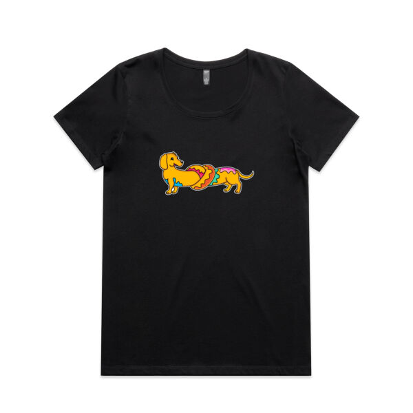 Sausage Dog - Pretzel V2 - AS Colour - Women's Maple Scoop Tee Thumbnail