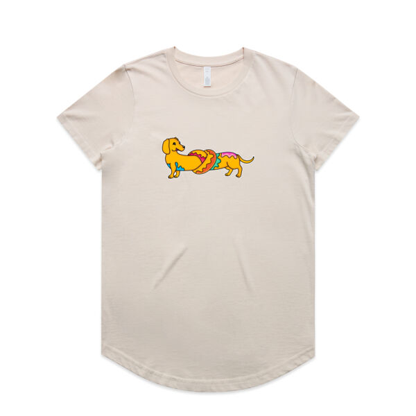 Sausage Dog - Pretzel V2 - AS Colour - Women's Maple Curve Tee Thumbnail