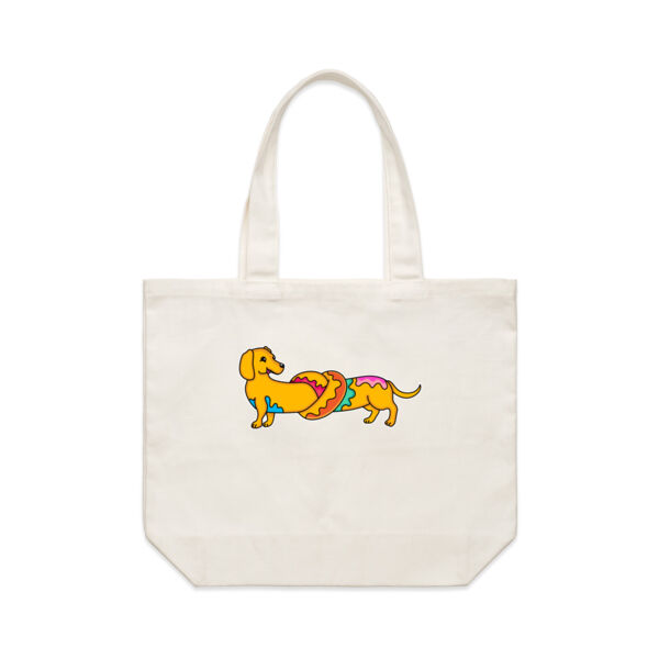 Sausage Dog - Pretzel V2 - AS Colour Shoulder Tote Bag Thumbnail