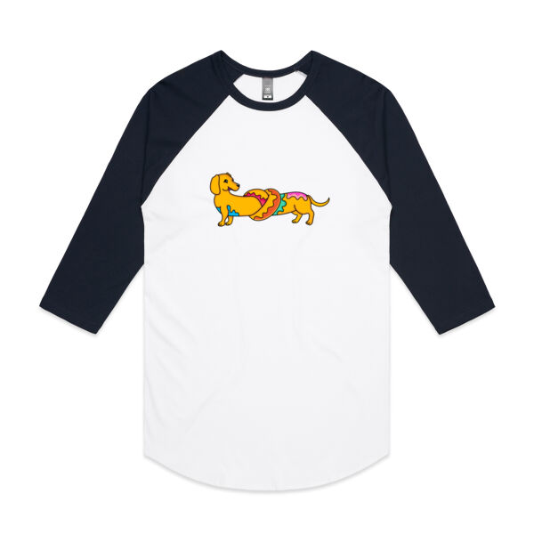 Sausage Dog - Pretzel V2 - AS Colour - 3/4 Raglan Baseball Sleeve Tee Thumbnail