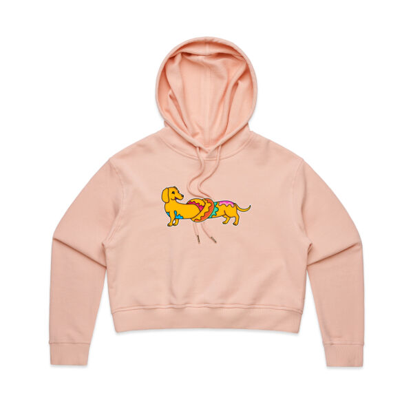 Sausage Dog - Pretzel V2 - AS Colour - Women's Crop Hood Thumbnail