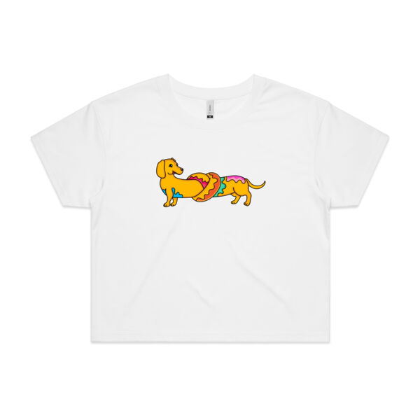 Sausage Dog - Pretzel V2 - AS COLOUR - Women's Crop Tee Thumbnail