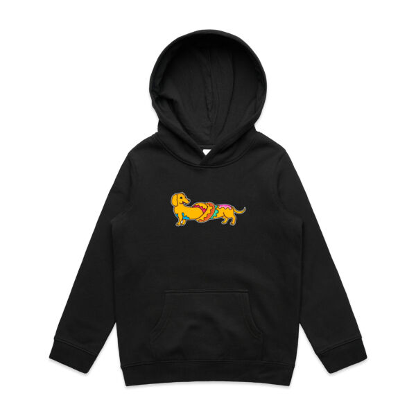 Sausage Dog - Pretzel V2 - AS Colour - Youth Supply Hood Sweatshirt Thumbnail
