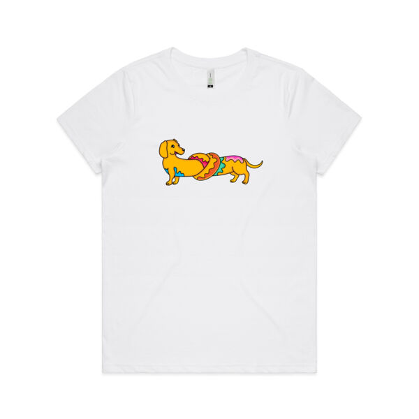 Sausage Dog - Pretzel V2 - AS Colour - Women's  Maple ORGANIC Tee Thumbnail