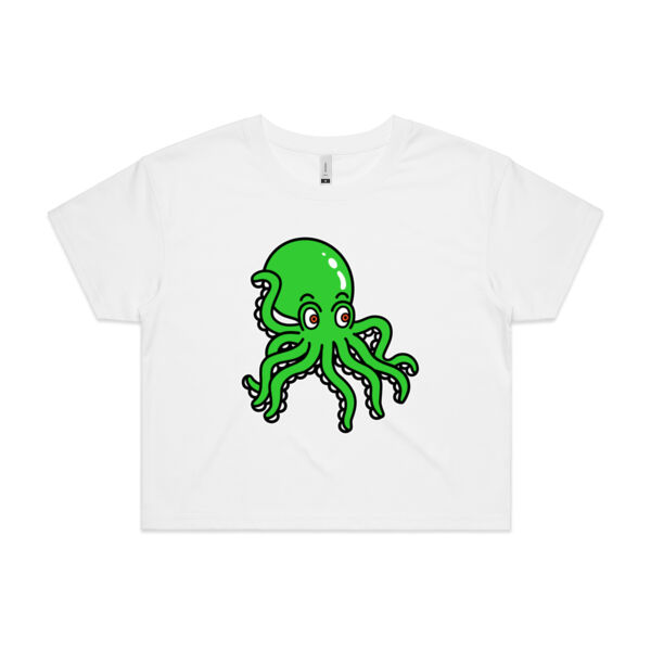 Octo in Green - AS Colour - Women's Crop Tee Thumbnail