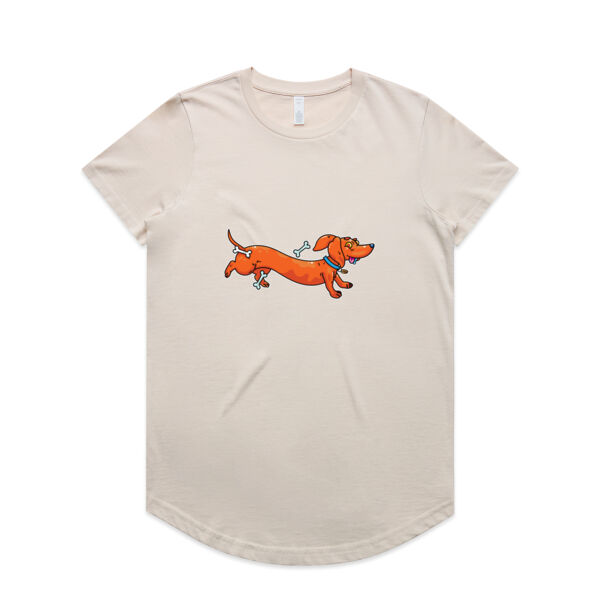 Sausage Dog - Stretchy V2 - AS Colour - Women's Maple Curve Tee Thumbnail
