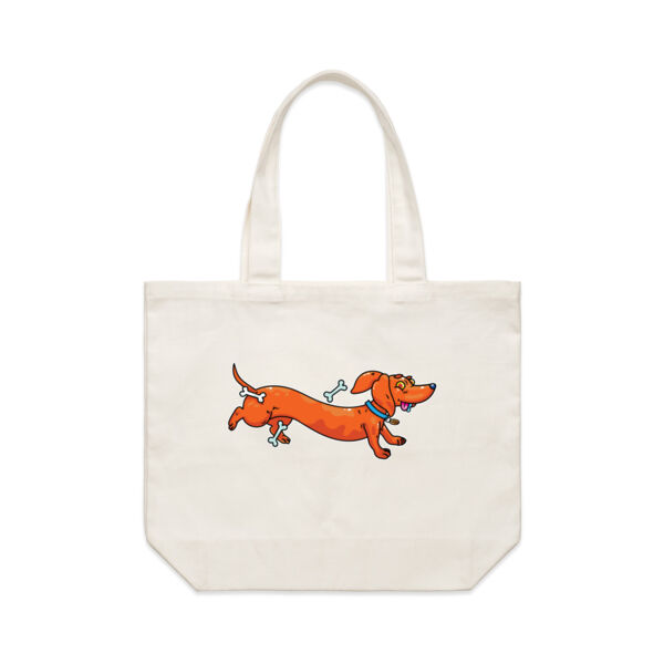Sausage Dog - Stretchy V2 - AS Colour Shoulder Tote Bag Thumbnail