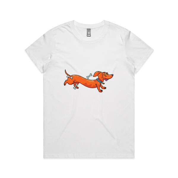 Sausage Dog - Stretchy V2 - AS Colour - Women's Maple Tee Thumbnail