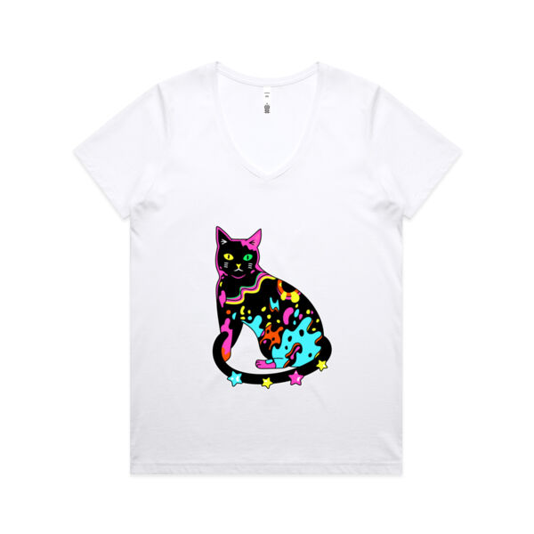 Neon Meow - AS Colour - Women's Maple V Neck Tee Thumbnail