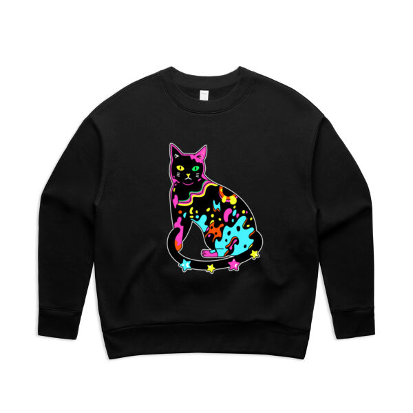 Neon Meow - AS Colour - Women's Relax Crew Thumbnail