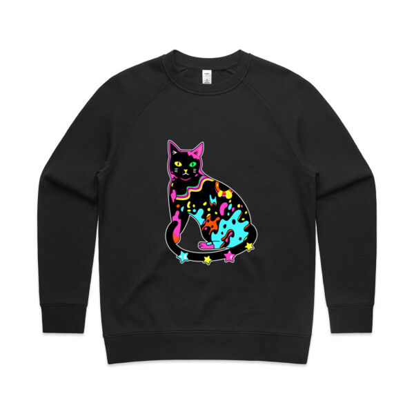 Neon Meow - AS Colour - Women's Supply Crew Thumbnail
