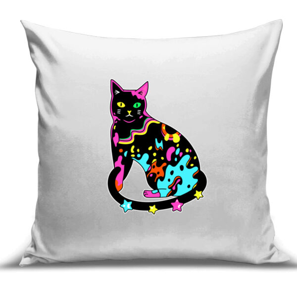 Neon Meow - Cushion Cover - 100% Linen Thumbnail