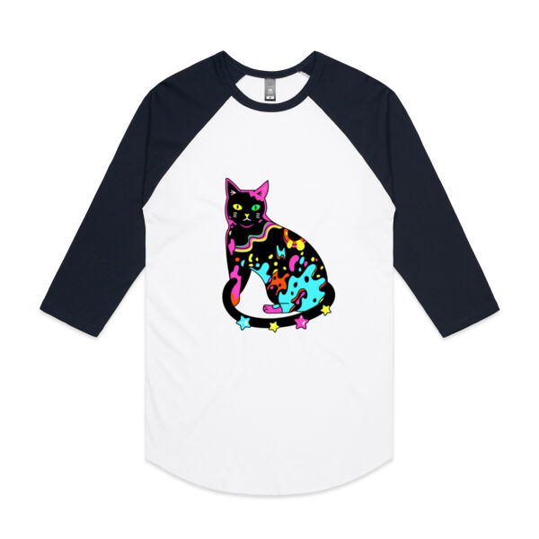 Neon Meow - AS Colour - 3/4 Raglan Baseball Sleeve Tee Thumbnail