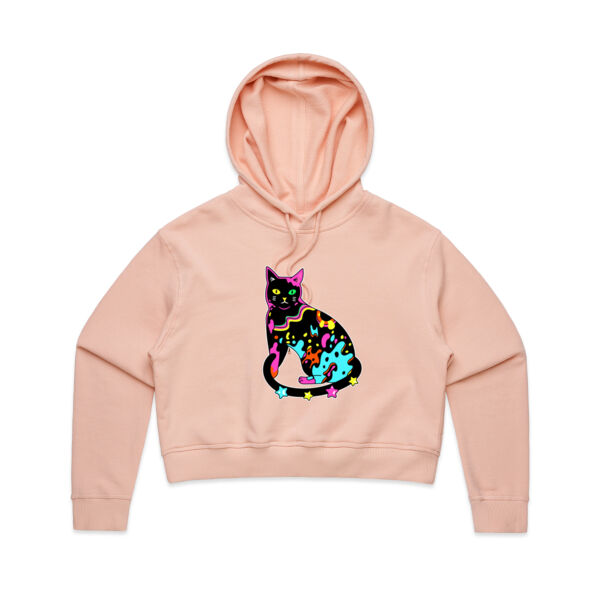 Neon Meow - AS Colour - Women's Crop Hood Thumbnail