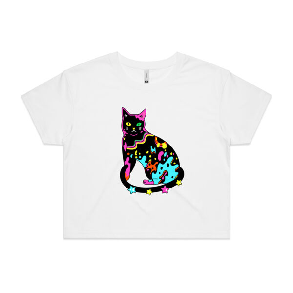 Neon Meow - AS Colour - Women's Crop Tee Thumbnail