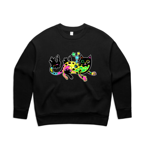 Neon Mimic Cat - AS Colour - Women's Relax Crew Thumbnail