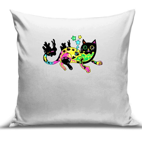 Neon Mimic Cat - Cushion Cover - 100% Linen Thumbnail