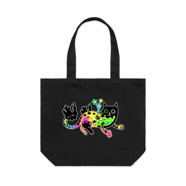 Neon Mimic Cat - AS Colour Shoulder Tote Bag Thumbnail