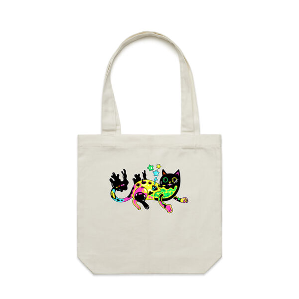 Neon Mimic Cat - AS Colour - Canvas Tote 'Carrie' Bag  Thumbnail