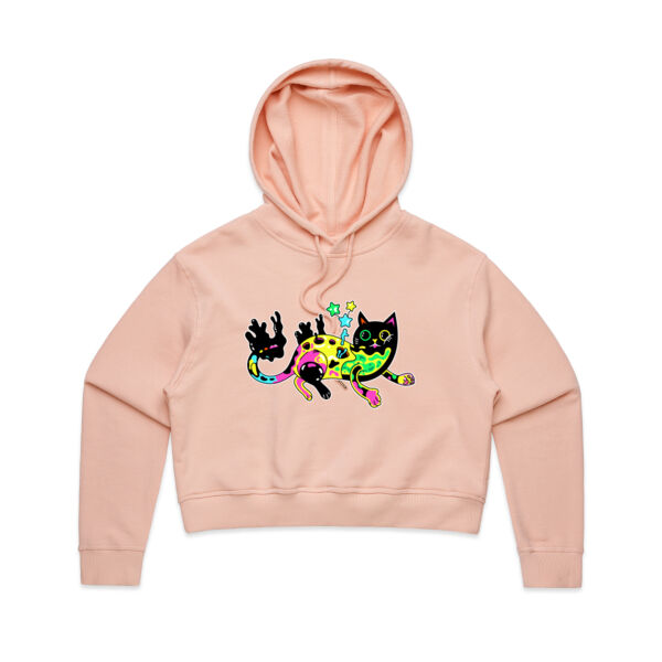 Neon Mimic Cat - AS Colour - Women's Crop Hood Thumbnail