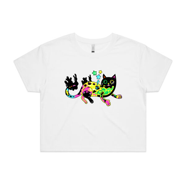 Neon Mimic Cat - AS Colour - Women's Crop Tee Thumbnail