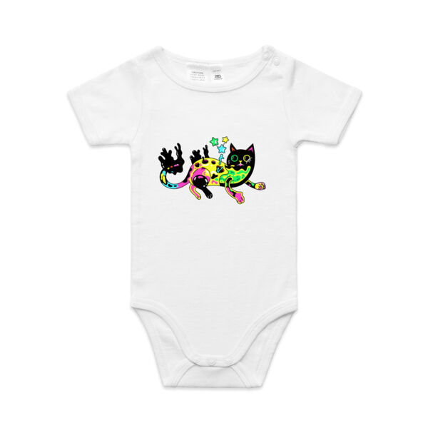 Neon Mimic Cat - AS Colour - Baby 'Mini-me' Onesie Romper Thumbnail