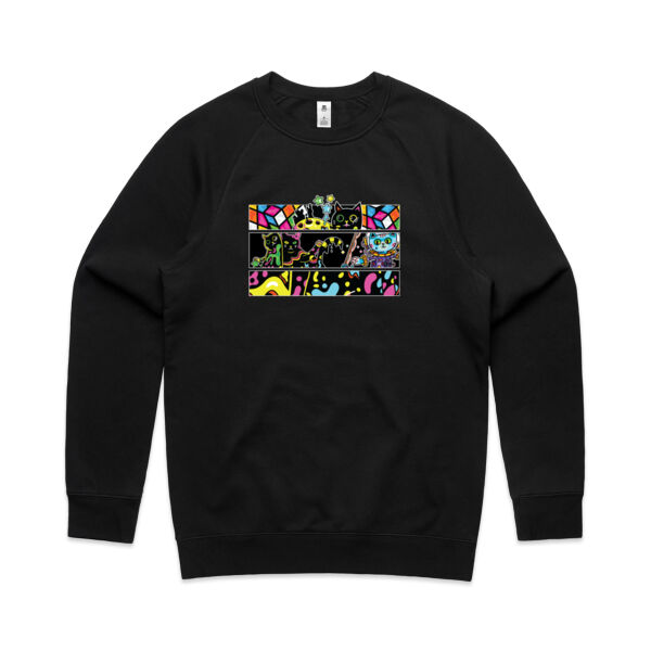 Fluro Cat Universe - AS Colour - Men's Supply Crew Sweatshirt Thumbnail