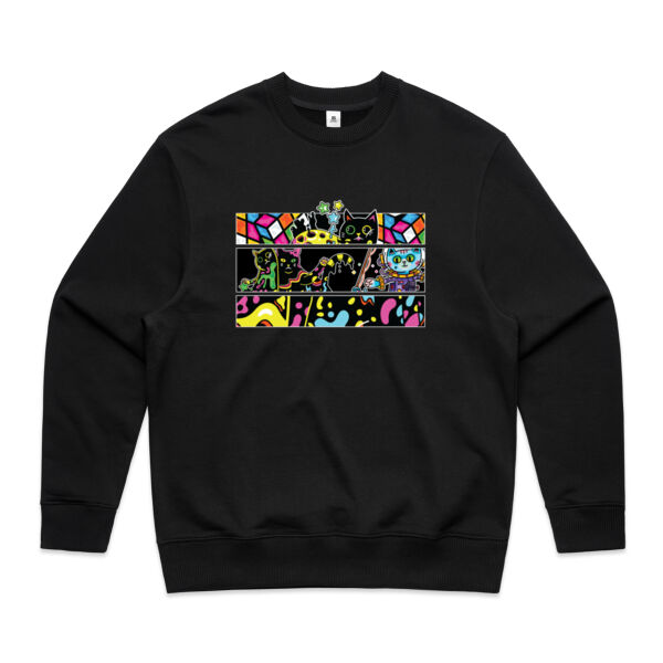 Fluro Cat Universe - AS Colour - Men's Heavy Crew Thumbnail