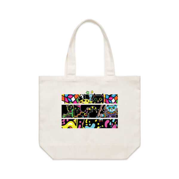 Fluro Cat Universe - AS Colour Shoulder Tote Bag Thumbnail