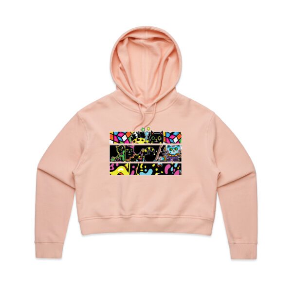 Fluro Cat Universe - AS Colour - Women's Crop Hood Thumbnail