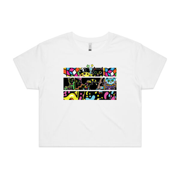 Fluro Cat Universe - AS Colour - Women's Crop Tee Thumbnail