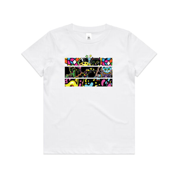 Fluro Cat Universe - AS Colour - Kids Youth Tee Thumbnail