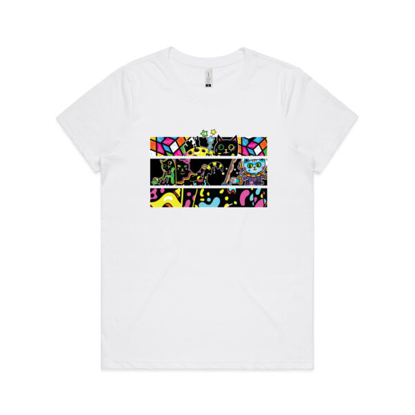 Fluro Cat Universe - AS Colour - Women's  Maple ORGANIC Tee Thumbnail