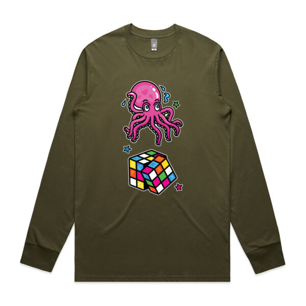 Octo Cube - Pink - AS Colour -  Men's Staple L/S Tee  Thumbnail