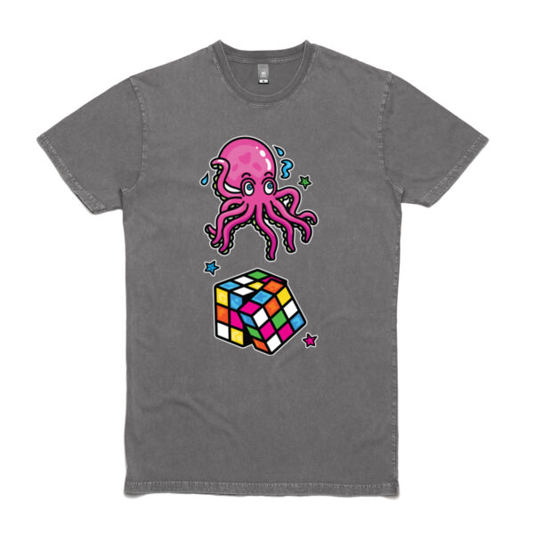 Octo Cube - Pink - AS Colour Stone Wash Staple Tee Thumbnail