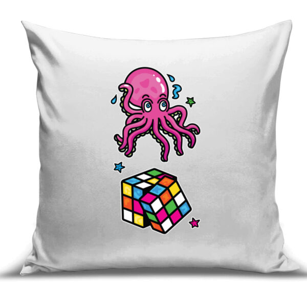 Octo Cube - Pink - Cushion Cover - 100% Linen Thumbnail