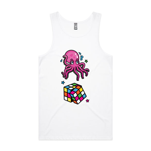 Octo Cube - Pink - AS Colour - Men's Lowdown Singlet Thumbnail