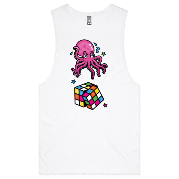 Octo Cube - Pink - AS Colour - Barnard Tank Top - Muscle Tee Thumbnail