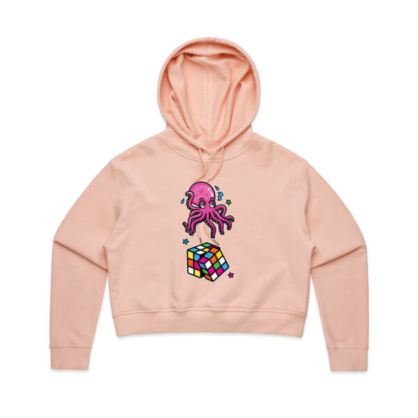 Octo Cube - Pink - AS Colour - Women's Crop Hood Thumbnail