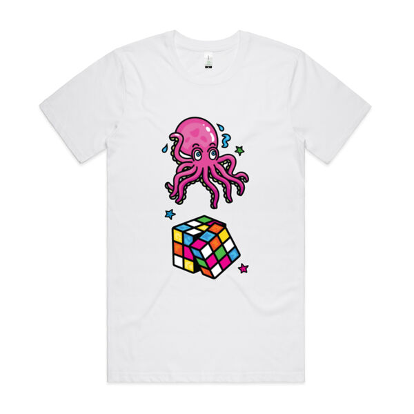 Octo Cube - Pink - AS Colour - Organic Cotton Unisex Tee Thumbnail