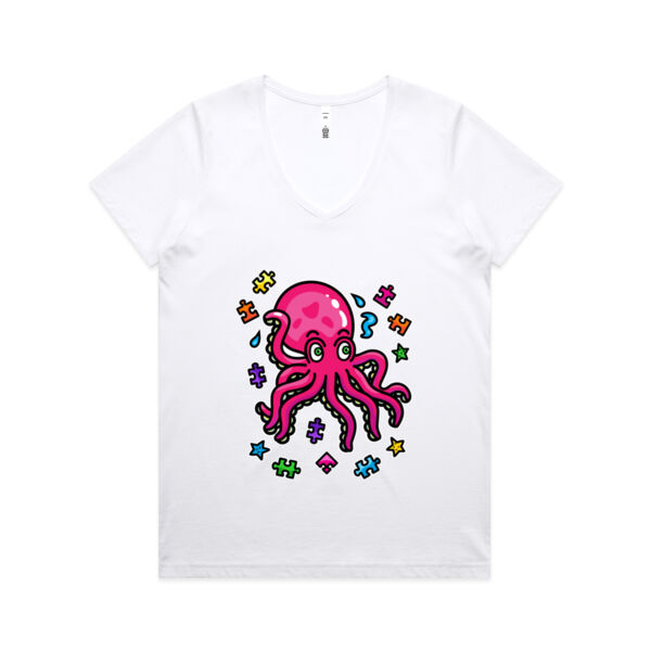 Octo Puzzle - AS Colour - Women's Maple V Neck Tee Thumbnail