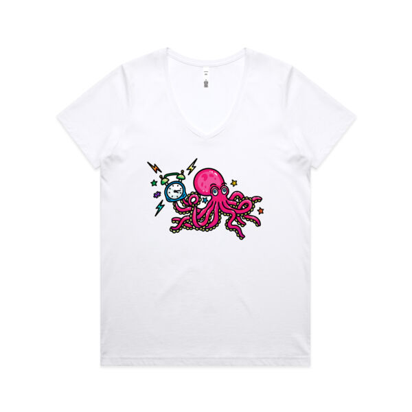 Clock-topus - AS Colour - Women's Maple V Neck Tee Thumbnail