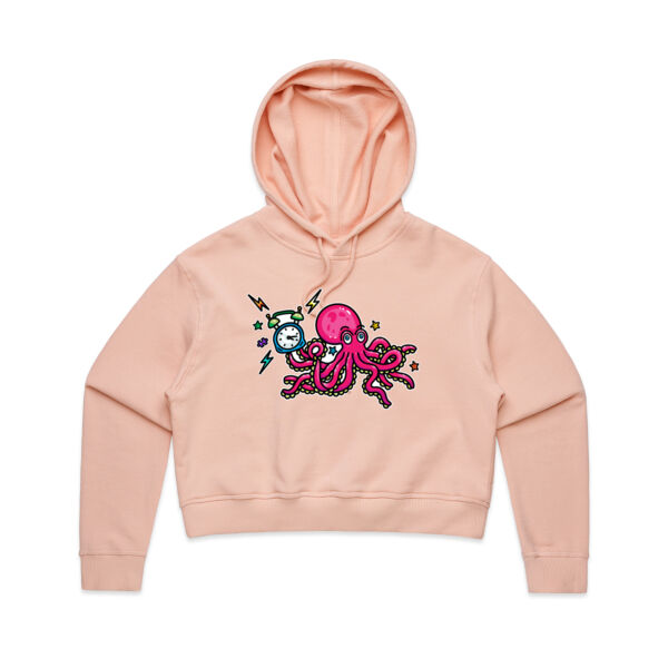 Clock-topus - AS Colour - Women's Crop Hood Thumbnail