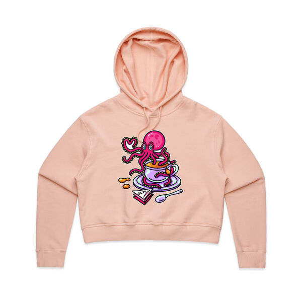 Octopied with Tea - AS Colour - Women's Crop Hood Thumbnail
