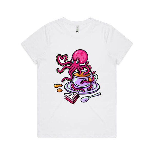Octopied with Tea - AS Colour - Women's  Maple ORGANIC Tee Thumbnail